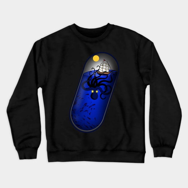 Kraken in Capsule Crewneck Sweatshirt by Artthree Studio